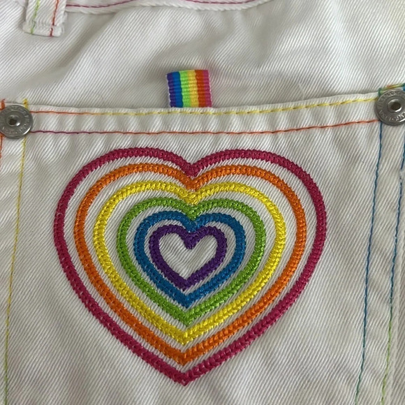 Lisa Frank Vintage Embroidered White Denim Skort/Skirt - Size 7 - Picture 4 of 14